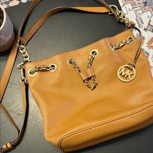 Michael Kors Tan Gold Shoulder Bag with Chain Details
